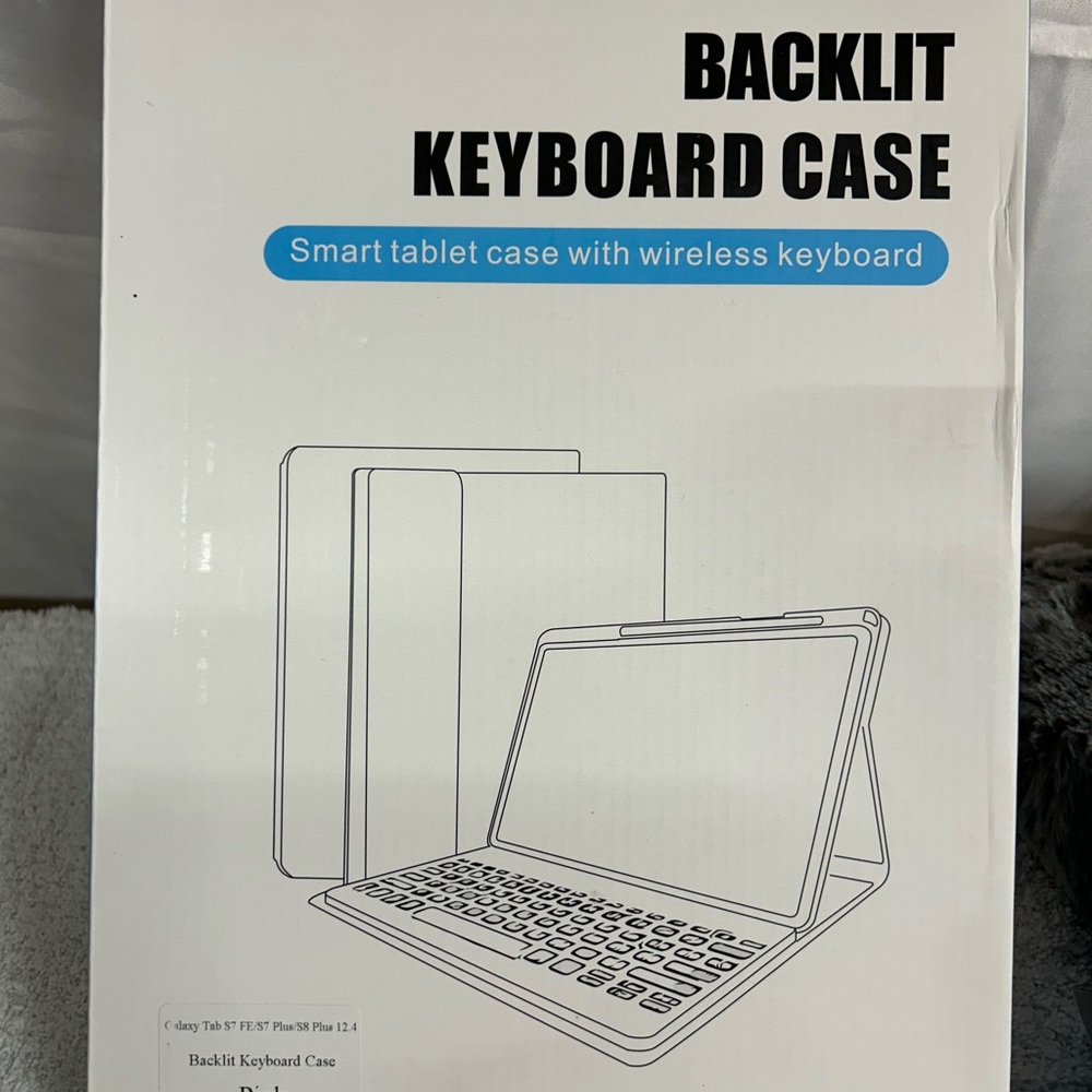 Galaxy Tab S7 FE/S7plus S8plus 12.4 Backlit Keyboard Case pink